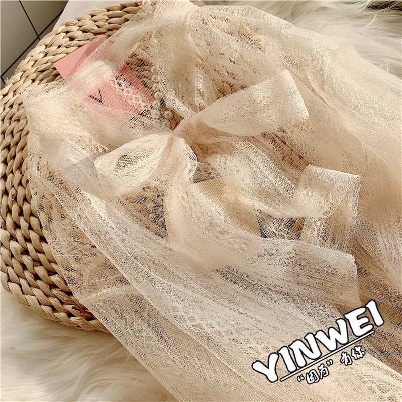 蕾丝韩版秋季很仙的内搭长袖打底衫 茵蔚蕾丝衫/雪纺衫