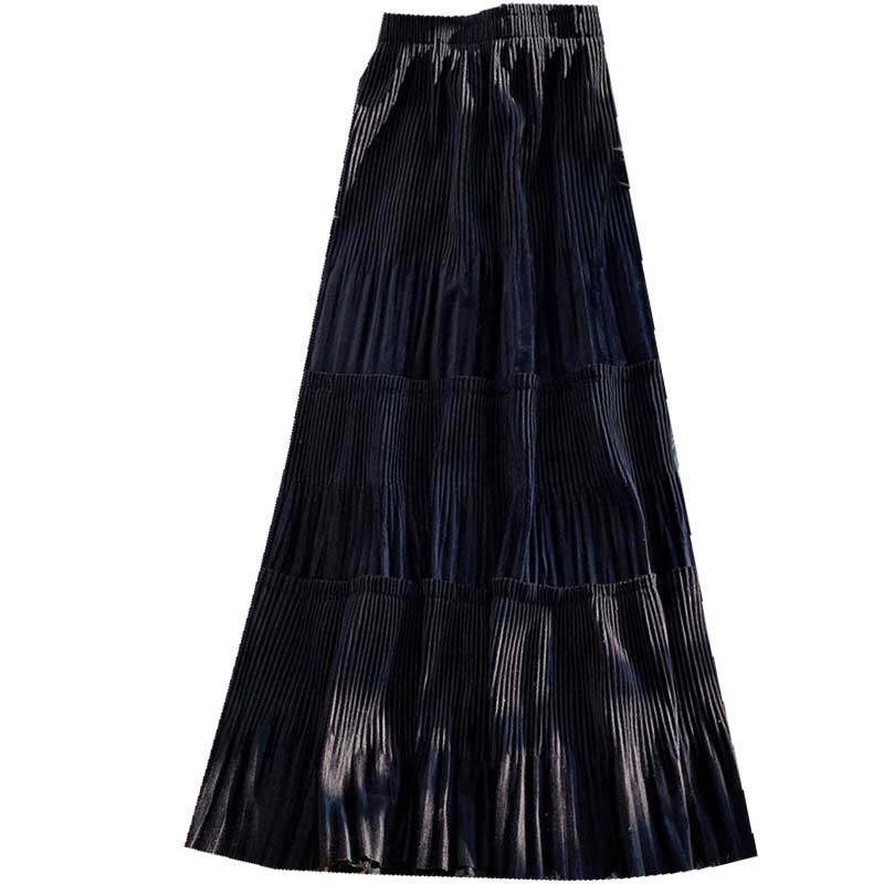 2020秋冬新款百褶丝绒仙女裙半身裙 茵蔚半身裙