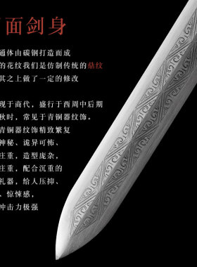 龙泉市汉剑四面镇宅宝剑真剑硬剑碳钢唐剑秦剑冷兵器防身未开刃