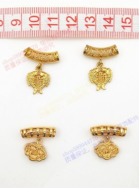 沙金弯管吊坠福鱼项坠仿黄金项链