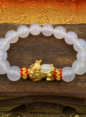 黑曜石心经福字貔貅手链金店同款