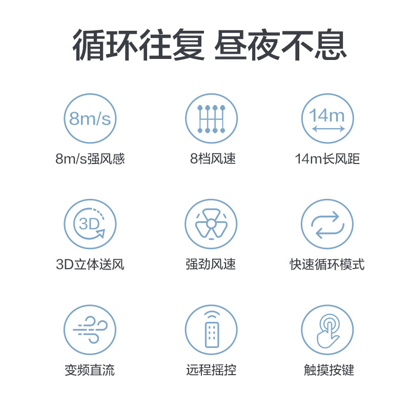 格力空气循环家用电风扇轻声台式扇 格力清力空气循环扇