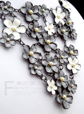 韩国欧美饰品山茶花礼服项链