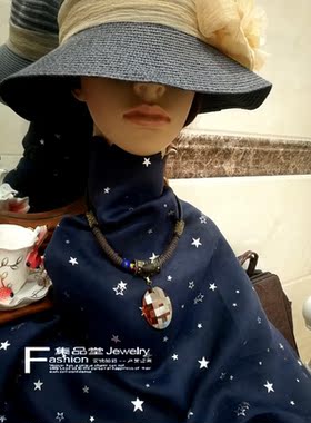 韩国欧美风格夸张闪亮主播毛衣链