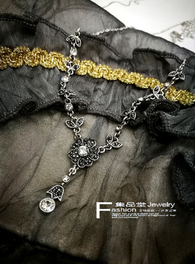 泰银合金复古做旧闪亮主播项链