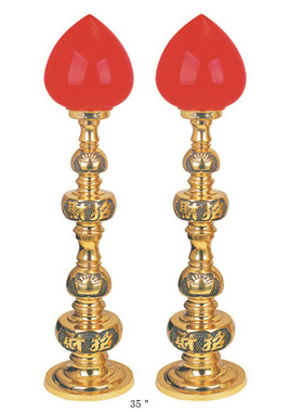 纯铜烛台财神观音长明灯佛具用品