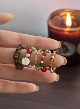 弹力戒指圣诞原创秋冬戒指