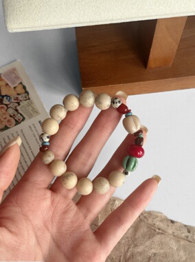 一加一shop原创设计弹力手链西亚琉璃珠日常休闲串珠复古韩系手串