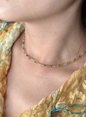 原创叠戴锁骨链复古项链