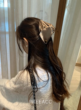 Pree·“质感通勤”~缎面三角抓夹女高级感气质发夹后脑勺盘发夹