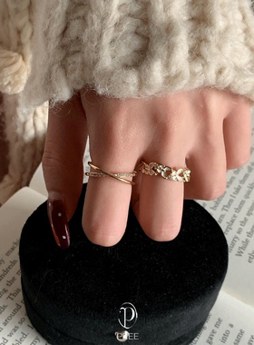 Pree·“春日氧气感”韩系高级感蝴蝶开口戒指 小众设计感戒指女