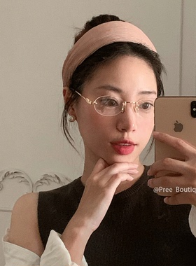 Pree“美女感超浓”法式风褶皱纹理宽边发箍女高级感头箍发饰