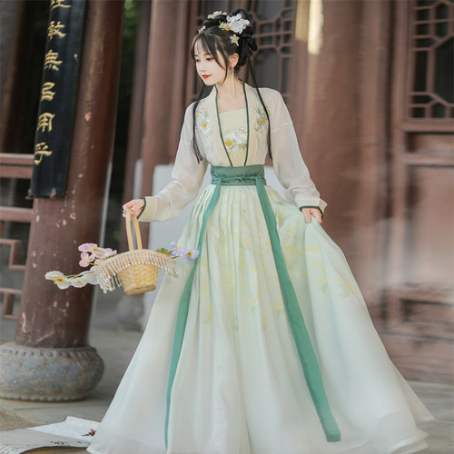 汉服古装女成人2026新款春夏原创中国风小个子改良初中生宋制套装 - 图0