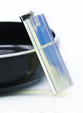 square pendantstone天然水晶玛瑙石方块吊坠 手工切面项链