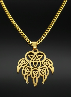 欧美新款爱尔兰结项链不锈钢配饰饰品感嘻哈风吊坠饰品