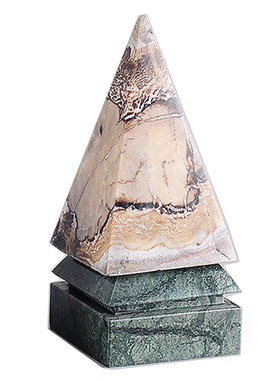 几何锥形三角立体大理石镇纸书档摆件样板房书房摆件