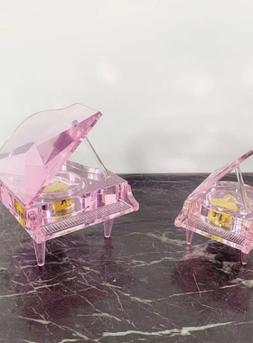 现代简约水晶钢琴音乐盒摆件酒店会所售楼处样板房软装饰品摆设