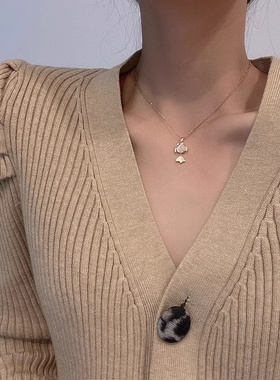 余生有你鱼尾项链新款轻奢锁骨链小众高级感百搭吊坠配饰