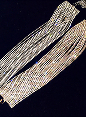 简约时尚多层爪链水钻颈链性感舞会派对礼服颈部配饰项链