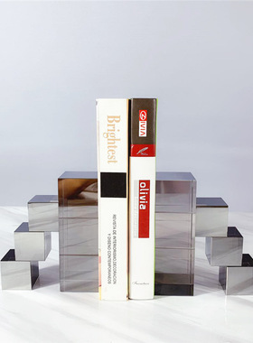 现代简约欧式水晶几何楼梯攀登书档摆件样板房售楼处软装饰品