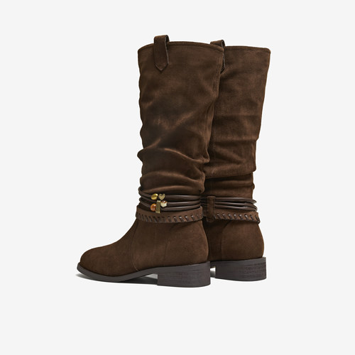 TATA他她长靴女2025冬季新款西部靴百搭时装靴户外堆堆靴CKU01DG5 - 图3