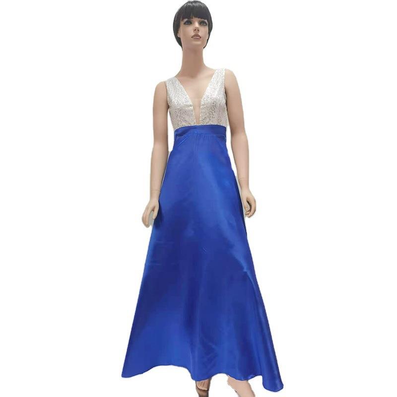 neck evening dress for women new spaghetti strap sequined - 图2