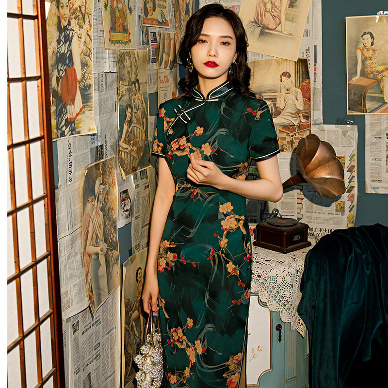 老上海旗袍年轻款少女2022年连衣裙 红舍旗袍