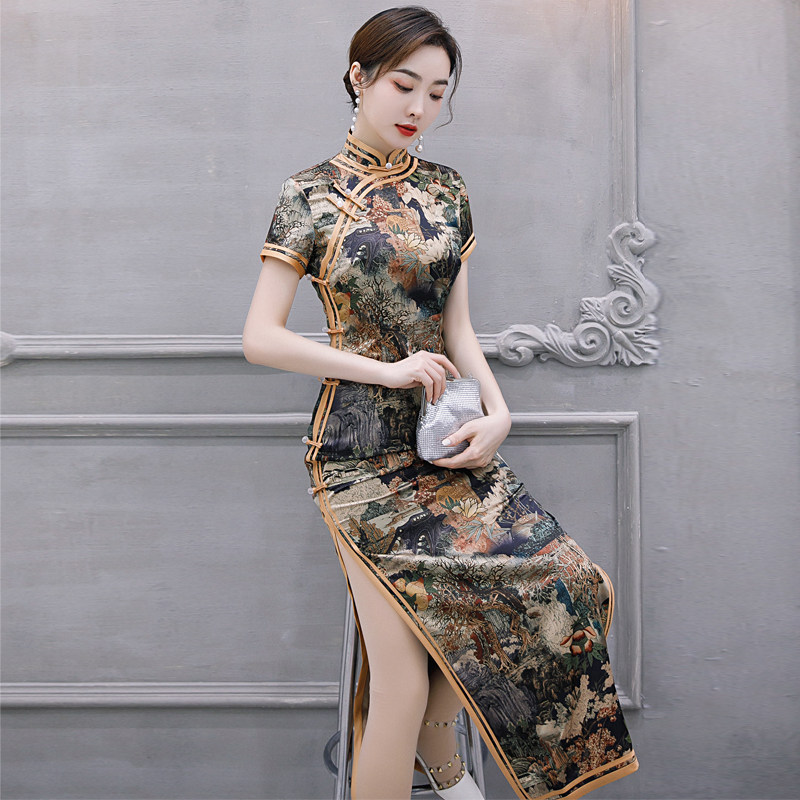 改良版旗袍年轻款少女复古连衣裙 红舍旗袍