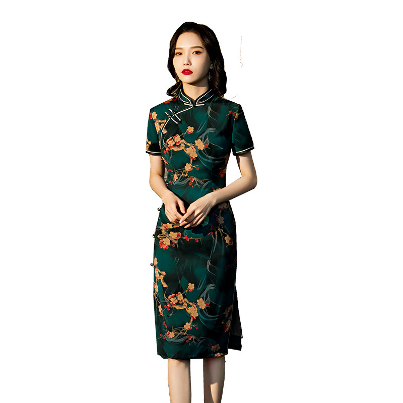 老上海旗袍年轻款少女2022年连衣裙 红舍旗袍