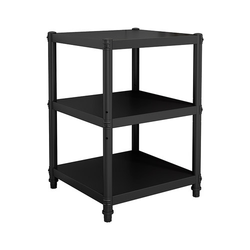 黑色正方形厨房置物架落地四层微波炉烤箱储物货架锅具收纳架家用 - 图3