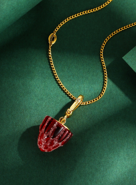 亚克力草莓红色吊坠项链挂坠水果