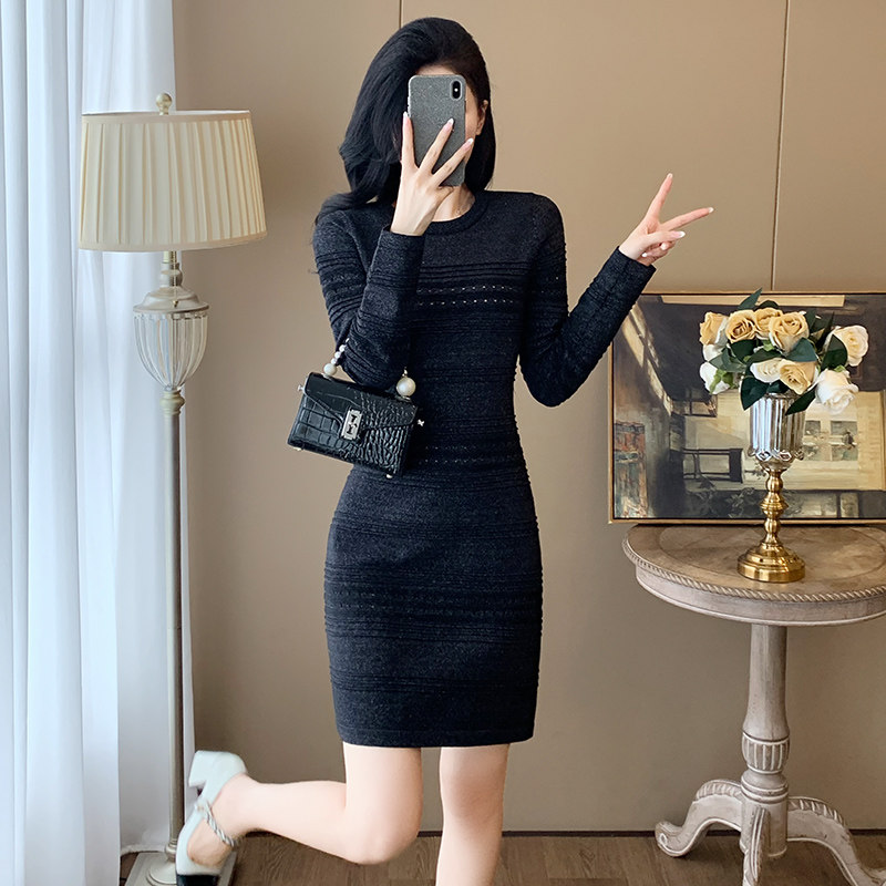 赫本风小黑裙女春秋配大衣内搭修身针织连衣裙高冷御姐范气质短裙,淘宝优惠券,粉丝福利购,淘宝优惠卷