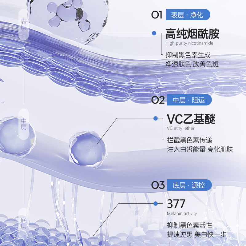 377精华液美白焕亮VC烟酰胺淡化面部修复提亮肤色改善暗沉粗糙 - 图1