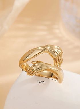 Open Hug Ring, Love Romantic Hug Open, Anniversary Jewelry G