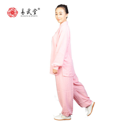 易武堂太极服女棉麻锦太极拳服装春夏秋季男中老年练功功夫服装 - 图1