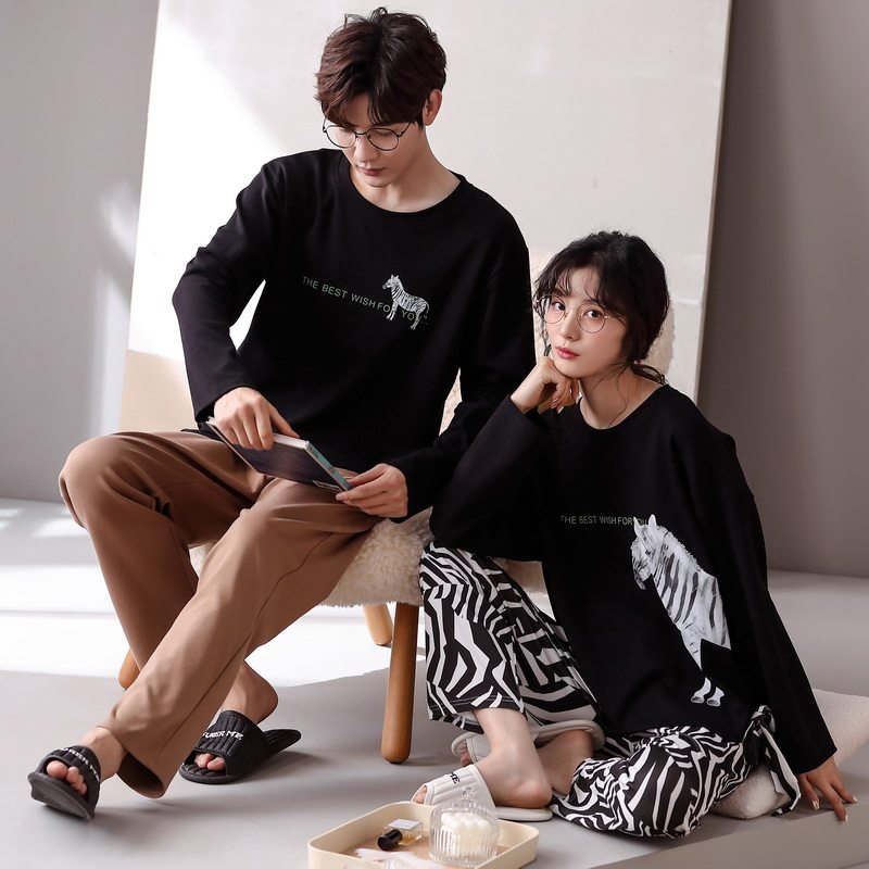 情侣纯棉春秋款长袖2021年新款睡衣 悦心依睡衣/家居服套装