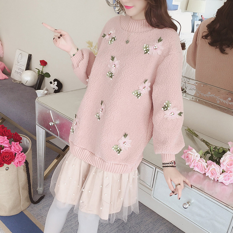 孕妇春秋装时尚款2021年新款毛衣 himibaby连衣裙