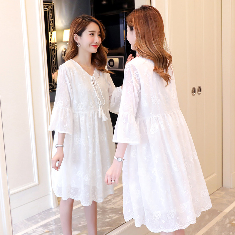 孕妇装夏天2022新款宽松夏装中长款 himibaby连衣裙