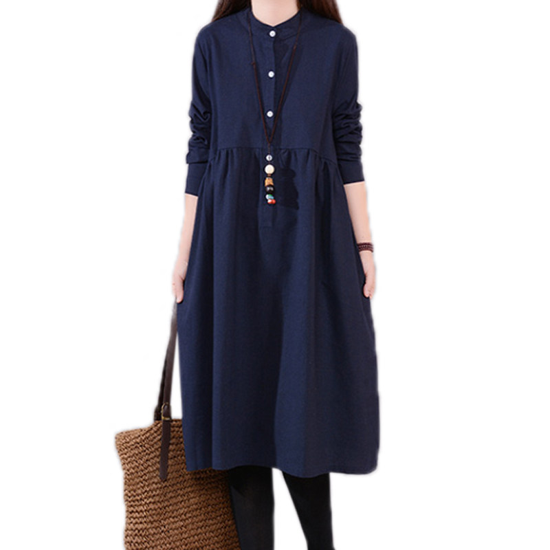 孕妇秋装长款过膝2021新款连衣裙 himibaby连衣裙