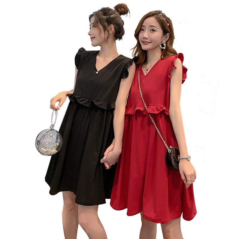 孕妇装夏天2022新款韩版无袖连衣裙 himibaby连衣裙