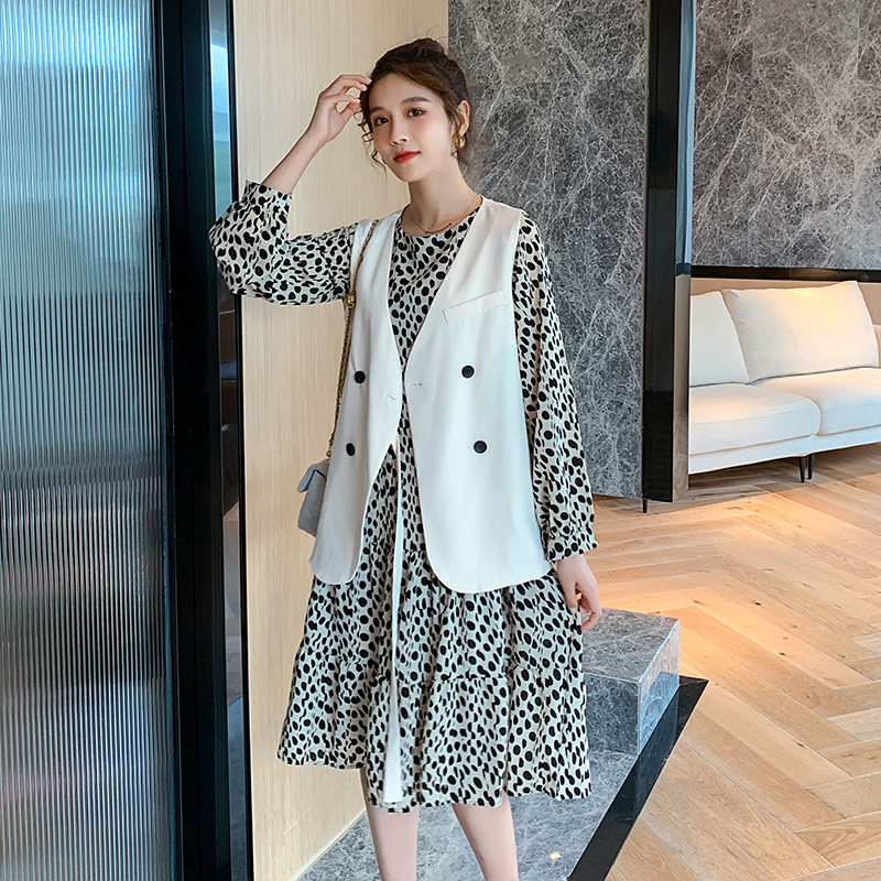 孕妇秋装2021新款潮妈长款连衣裙 himibaby连衣裙