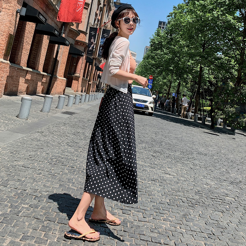 a 长裙子 字雪纺适合胯大腿粗 2019 夏新款高腰波点半身裙中长款女 a 长裙子 字雪纺适合胯大腿粗 2019 夏新款高腰波点半身裙中长款女