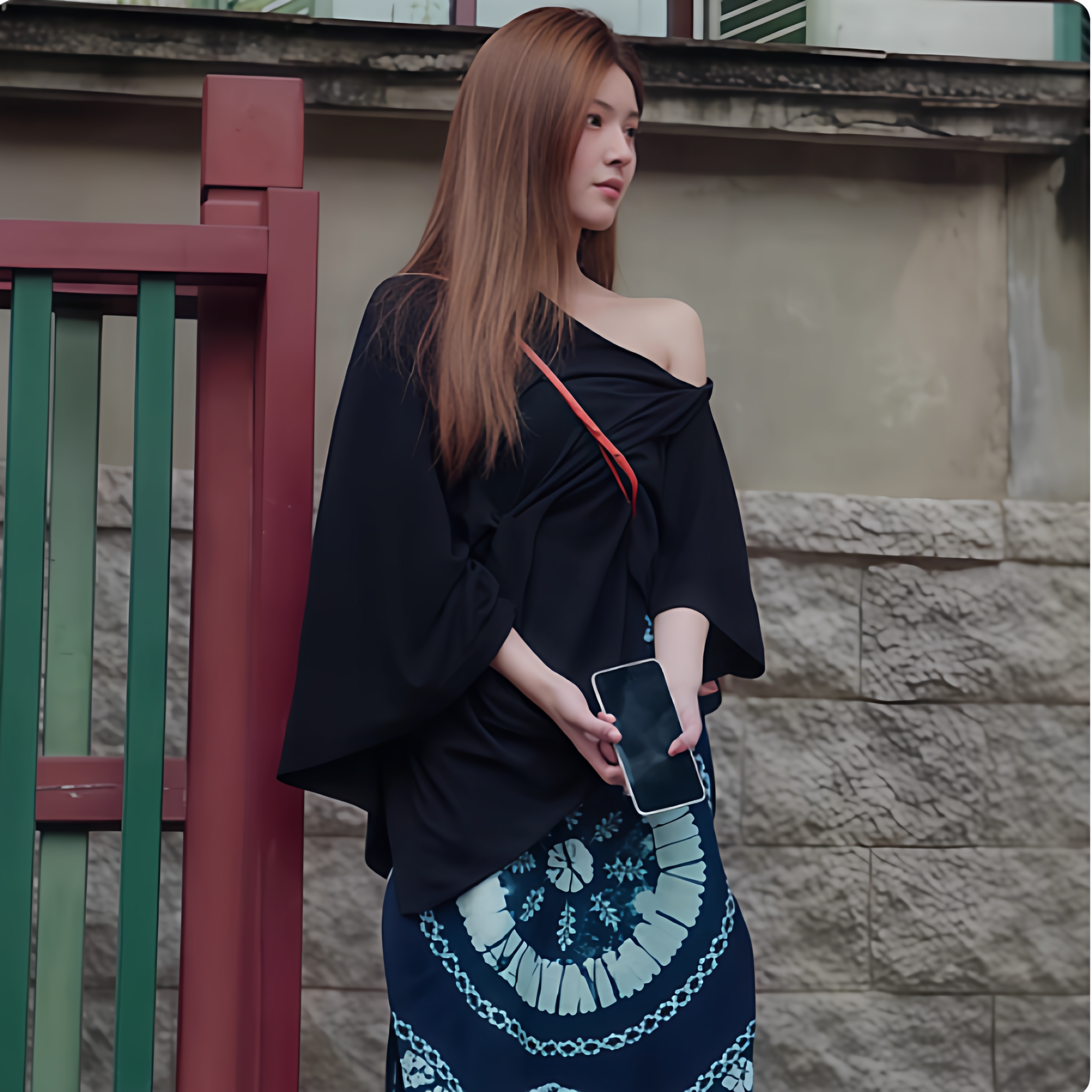 许我耀眼赵露思同款民族风新中式印花裙子黑色斜领罩衫新款两件套,淘宝优惠券,粉丝福利购,淘宝优惠卷