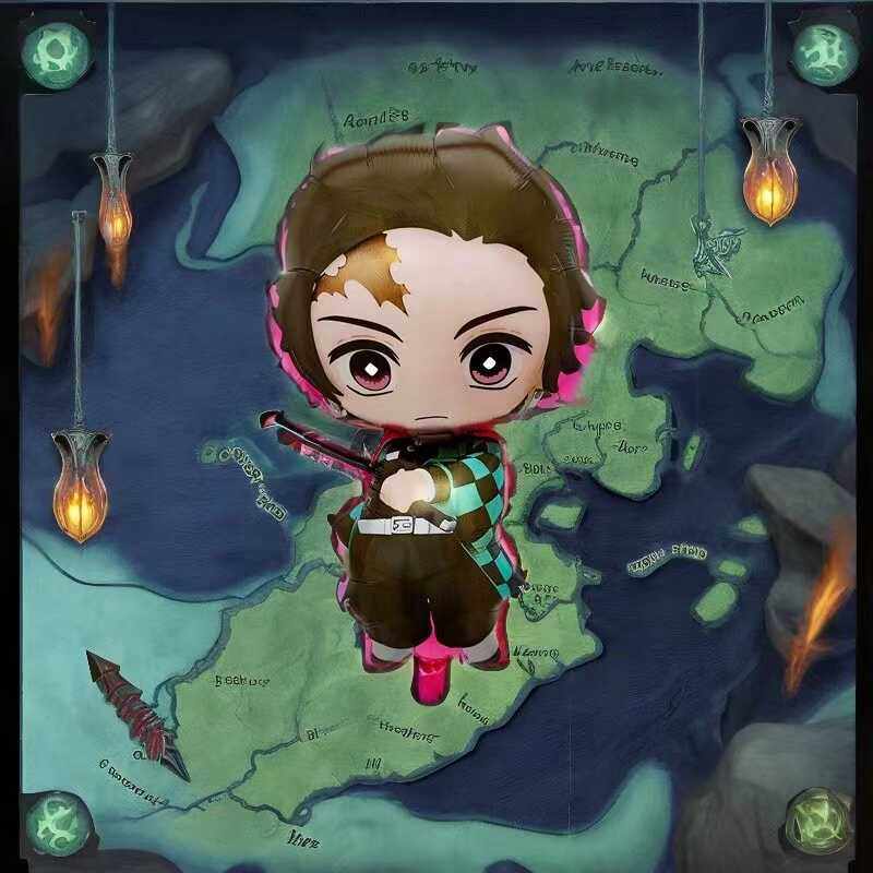 Demon Slayer: Kimetsu no Yaiba Tanjiro Yadouzi balloon cartoon outdoor camping decoration birthday party cross-border foreign trade