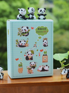 淄博博山陶瓷琉璃大观园可爱小熊猫车载中控台导航屏幕汽车摆件