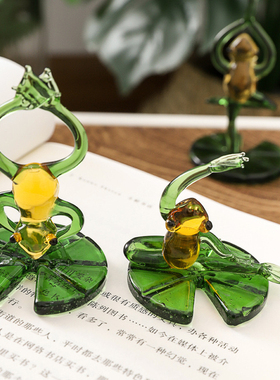 淄博博山陶瓷琉璃大观园琉璃瑜伽青蛙摆件原创设计创意手工桌面