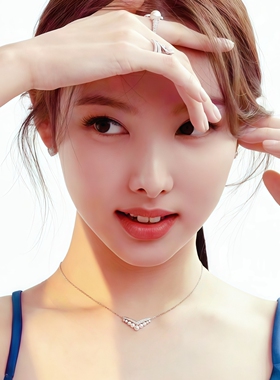 约瑟芬V字镶钻珍珠项链锁骨链女