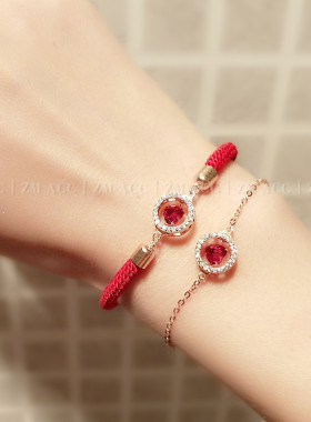 小众设计红色爱心INS女友项链