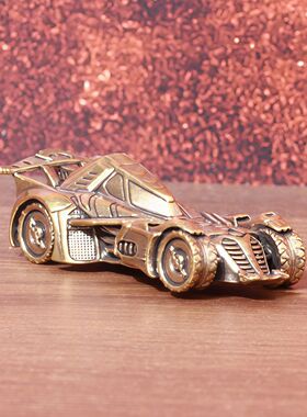 趣玩纯黄铜做旧复古塞车模型家居装饰品办公桌茶宠铜器工艺品