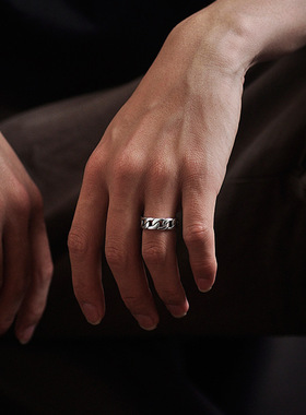 狂饰风男士钛钢韩版链条戒指